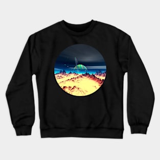 Space Art -Planet Olderades - Lunar View Crewneck Sweatshirt